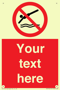 Custom prohibition no diving